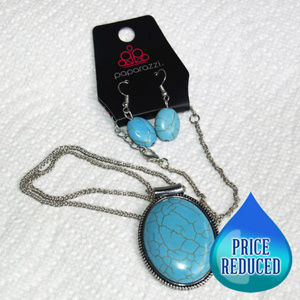 Paparazzi Turquoise Necklace & Earrings Set NEW